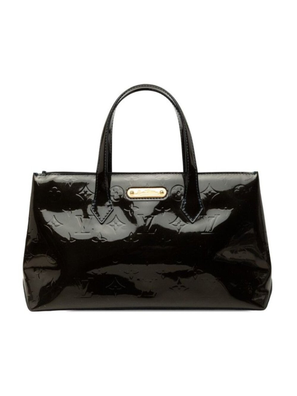 Louis Vuitton Monogram Vernis Wilshire PM Handbag Blue Infini Navy Patent